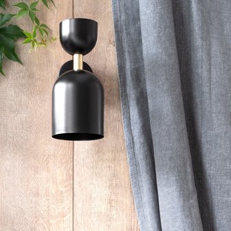 Nowoczesny kinkiet japandi czarny Supuru